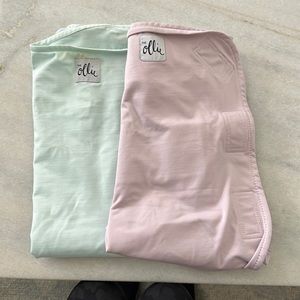 Two Ollie Swaddles (purple and turquoise)